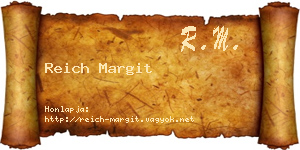 Reich Margit névjegykártya